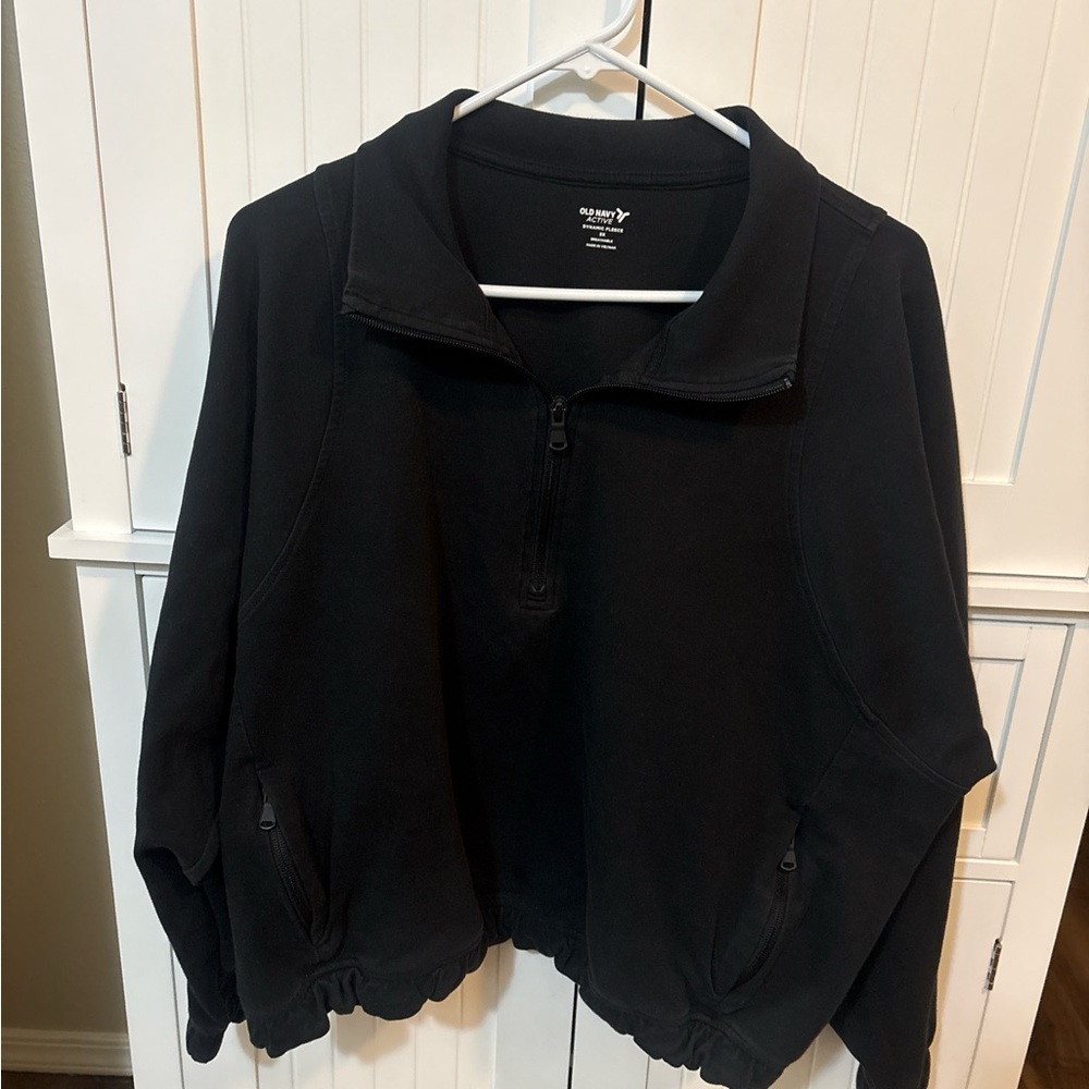 Old Navy Active Black Quarter Zip Pullover Size 2X Athletic Athleisure Top